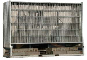 ongezeilde bouwhekken container