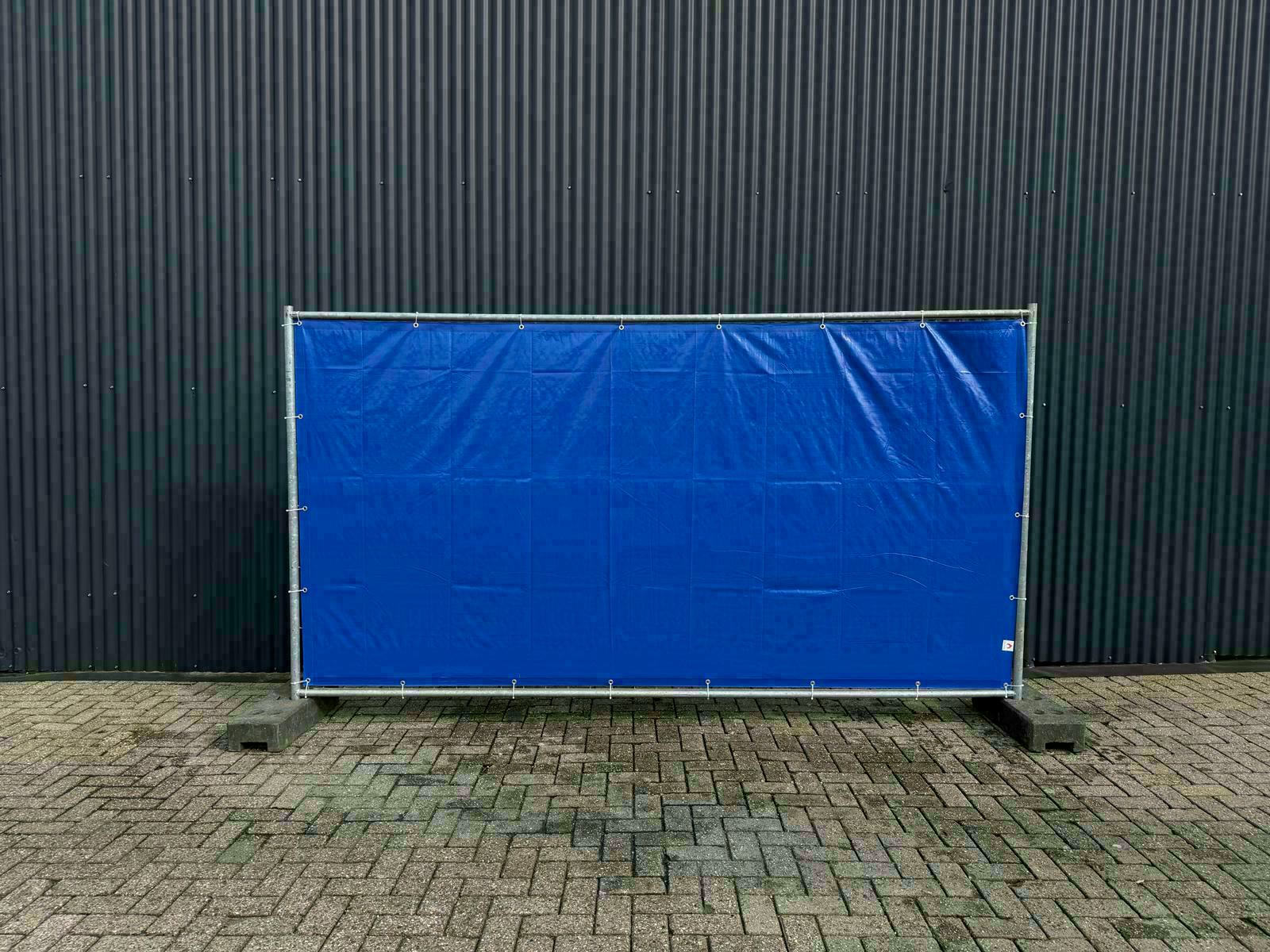 bouwhek blauw gezeild